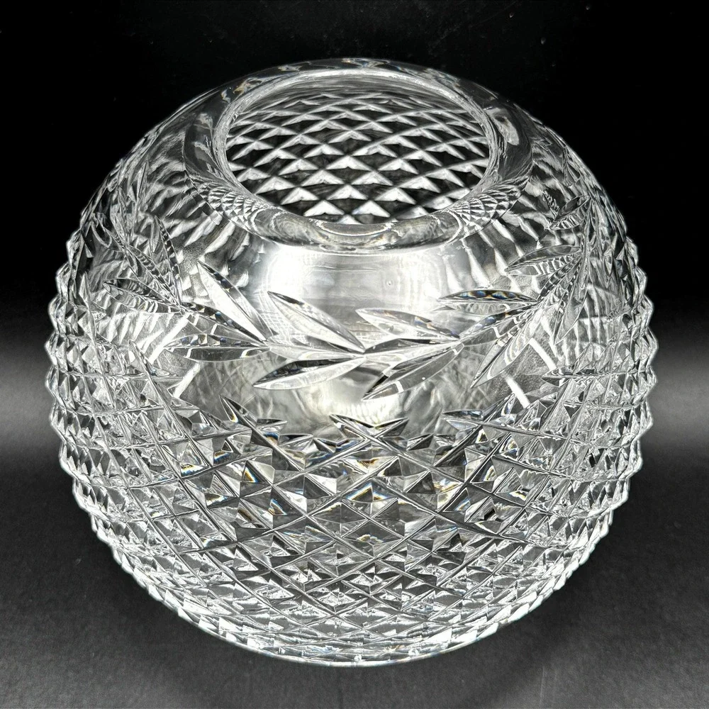 Vintage Waterford Lismore Rose Bowl Cut Crystal Centerpiece Gothic Mark Ireland